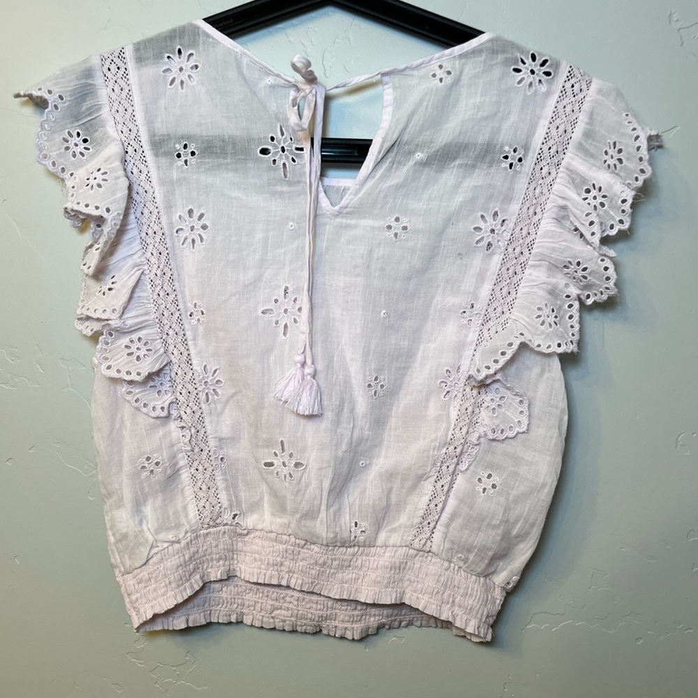 aerie Eyelet Cropped Shirt (Blush Pink) - Picture 4 of 4